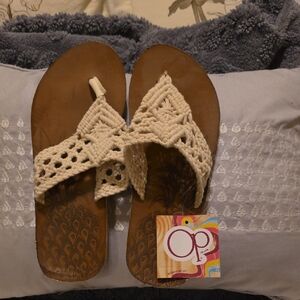 OP Women's Tan and Cream Sandals